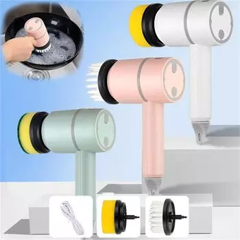 Электрическая щетка для чистки кухонной посуды, мытья посуды, щетка для бутылок, щетка для ванной комнаты, профессиональная уборка, автоматическая ручная перезаряжаемая