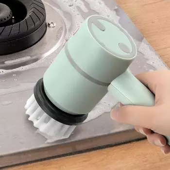 Электрическая щетка для чистки с высокоскоростным двигателем, вращающаяся на 360 градусов, многофункциональная щетка для чистки поверхностей с 4 сменными головками белый