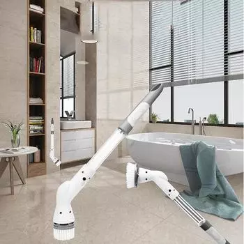 Электрическая щетка для чистки, водостойкий очиститель, беспроводная зарядка, набор инструментов для чистки ванной комнаты и кухни