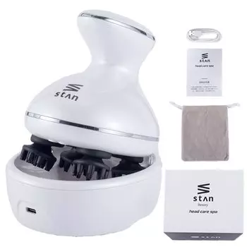 Электрическая щетка для головы stan Head Spa EMS Водонепроницаемая IPX7 Легкая беспроводная уход за кожей головы Уход за кожей головы Подарок (белый)
