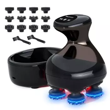 Электрическая щетка для кожи головы Youmay EMS, оснащенная красным IPX7 для влажной и сухой уборки, подарок на день рождения - светодиод, вибрация, водонепроницаемый, для купания, использование, для женщин, день матери,