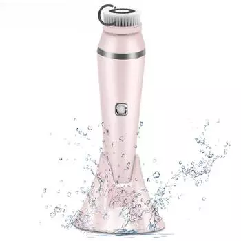 Электрическая щетка для очищения лица для ухода за кожей лица, звуковой вибрационный массажный инструмент 4 в 1, силиконовый очиститель пор от прыщей, черных точек