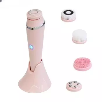 Электрическая щетка для очищения лица с 4 сменными насадками, глубокая очистка лица, отшелушивающий массаж, инструменты для ухода за кожей