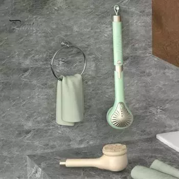 Электрическая щетка для спины и тела для пилинга, массажа, водонепроницаемая, автоматическая вращающаяся щетка для ванны со съемными 6 насадками, перезаряжаемая, двойная мятный зеленый