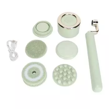 Электрическая щетка для тела с насадками, 3 режима, длинная ручка, водонепроницаемый отшелушивающий перезаряжаемый скруббер для тела