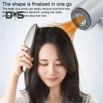 Электрическая щетка для укладки волос, вакуумный очиститель перхоти и расческа для придания объема с массажем кожи головы, быстрая зарядка Type-C, портативный инструмент для ухода за волосами серый