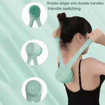 Электрическая щетка для ванны с двойной ручкой и 5 насадками с автоматическим вращением белый