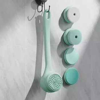 Электрическая щетка для ванны с двойной ручкой и 45356 насадками, автоматически вращающаяся отшелушивающая насадка A