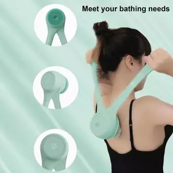 Электрическая щетка для ванны с двойной ручкой и 3/5 насадками, автоматически вращающаяся отшелушивающая щетка для душа, водонепроницаемая щетка для тела, щетка для спины, глубокая очистка A