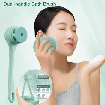 Электрическая щетка для ванны с двумя ручками и 5 насадками, автоматически вращающаяся отшелушивающая щетка, двухскоростная водонепроницаемая настенная щетка для душа белый