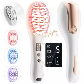 Электрическая щетка от Scalp Care Specialist Scalp Brush LED Light Facial Device EMS Micro Current 5 режимов 5 уровней регулировки интенсивности 5 уровней