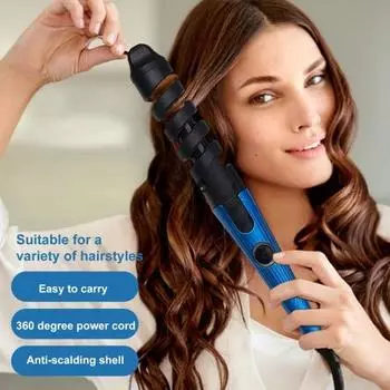 Электрическая щипцы для завивки волос, без вьющихся волос, с быстрым нагревом, портативные щипцы для завивки волос, автоматический яичный рулет, волнистая палочка для завивки волос, женский инструмент для укладки волос (US Plug) US Plug красный