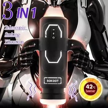 Электрическая секс-игрушка для мужчин с 6 толкающими, 3 сосательными и 9 вибрационными функциями. Чаша для мастурбации с функцией самовсасывания и ручкой. Подходит для взрослых мужчин.