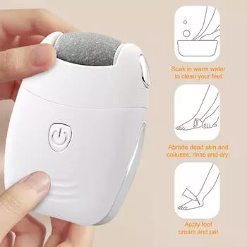 Электрическая шлифовальная машина для ног для домашнего использования, устройство для шлифования ног, педикюр для удаления омертвевших мозолей кожи ног. серебряный
