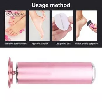 Электрическая шлифовальная машина для ног, инструмент для удаления мозолей с регулируемой скоростью, простая в использовании пилка для педикюра, для удаления омертвевшей кожи ног, 60 шт. наждачных дисков, батарейки не требуются EU розовый