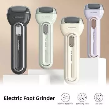 Электрическая шлифовальная машина для ног с зарядкой через USB, мощная, двухступенчатая, для удаления мозолей, домашняя, безопасная для кожи, отшелушивающая машинка для подравнивания кожи ног фиолетовый