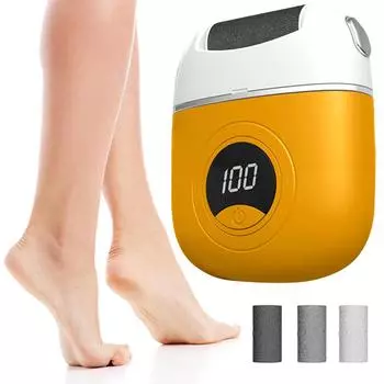 Электрическая шлифовальная машина для ног, удаление мозолей на ногах, водонепроницаемая полировальная машина для пяток с цифровым дисплеем, для сухой омертвевшей потрескавшейся жесткой кожи оранжевый
