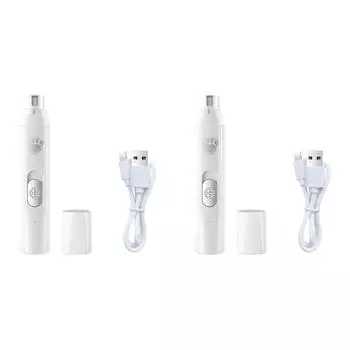 Электрическая шлифовальная машина для собак с полировальным колесом, триммер для ногтей с зарядкой через USB (белый)