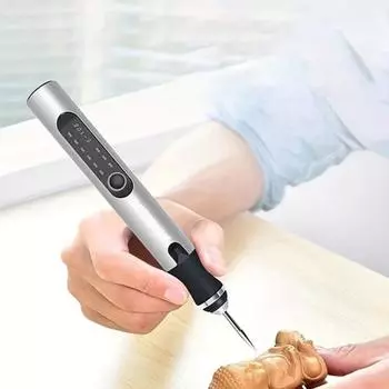 Электрическая шлифовальная машина, гравировальная ручка, беспроводная роторная гравировальная ручка для металла, дерева, стекла, пластика, перезаряжаемая через USB, набор для гравировального станка, инструмент для гравировки чёрный