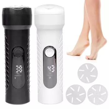 Электрическая шлифовальная машинка для ног с 3 головками и щеточкой, отшелушивающий педикюрный аппарат, педикюрный инструмент для омертвевшей потрескавшейся жесткой кожи белый