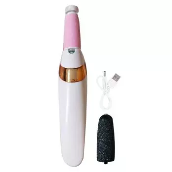 Электрическая шлифовальная машинка для ног, удаляющая омертвевшую кожу, электронное устройство для удаления мозолей с 2 полирующими головками, розового цвета