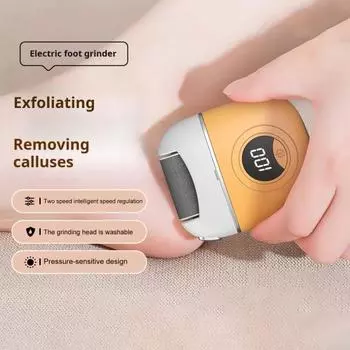 Электрическая шлифовальная машинка для ног, устройство для удаления мозолей, аккумуляторный педикюрный инструмент с 3 шлифовальными головками 2 синий