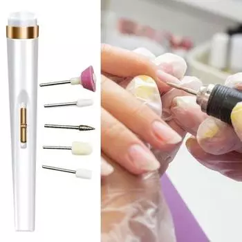 Электрическая шлифовальная машинка для ногтей 5 в 1, высокоскоростная USB-аккумуляторная, экономящая трудозатраты, портативная портативная машинка для удаления легкого геля красный