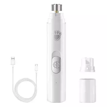 Электрическая шлифовальная машинка для ногтей для собак с полировальным колесом, светодиодная подсветка, машинка для стрижки когтей для домашних животных, перезаряжаемые от USB, 2-скоростные триммеры для когтей для кошек и собак