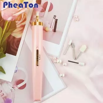 Электрическая шлифовальная машинка для ногтей с подсветкой, портативная мини-электрическая маникюрная ручка, инструменты с коробкой для удаления геля