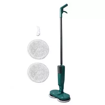 Электрическая швабра, перезаряжаемая, легкая, беспроводная, электрическая швабра с распылителем воды для плитки из твердой древесины зелёный