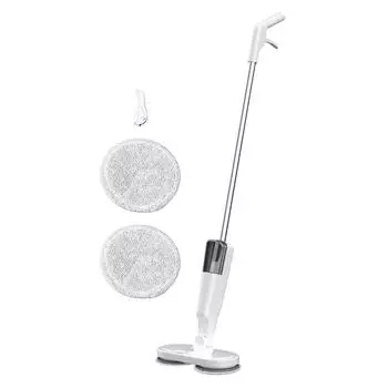 Электрическая швабра, перезаряжаемая, легкая, беспроводная, электрическая швабра с распылителем воды для плитки из твердой древесины белый