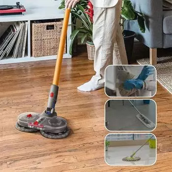 Электрическая швабра с насадкой-щеткой для пылесоса Dyson V7 V8 V10 V11 V15 с резервуаром для воды, съемная тканевая швабра, аксессуары, запасные части светло-серый