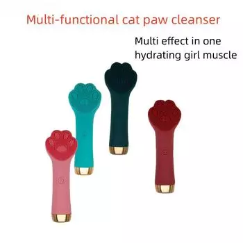 Электрическая силиконовая очищающая щетка для лица «кошачья лапка», вибрационный массажер для удаления пор, черных точек, макияжа, чистого умывания лица, средства по уходу за кожей