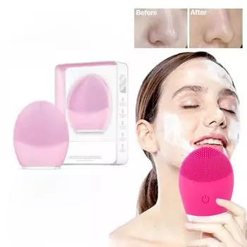 Электрическая силиконовая очищающая щетка для лица, пор, глубоких черных точек, средство для снятия макияжа, пенящаяся щетка, портативный косметический массажер