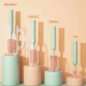 Электрическая силиконовая щетка для бутылочек, вращающаяся на 360 градусов детская соска, чашка для чистки соски, набор щеток с литиевой батареей 1200 мАч синий