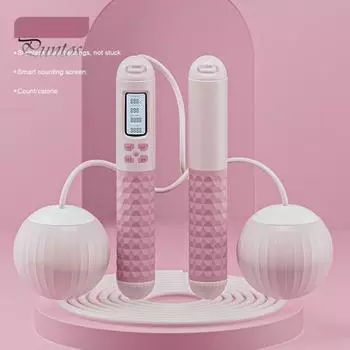 Электрическая скакалка со счетчиком, стальной трос, утяжеленный мяч, регулируемая нескользящая ручка, не спутывающийся, физическое тестирование, обучение детей и школьников синий