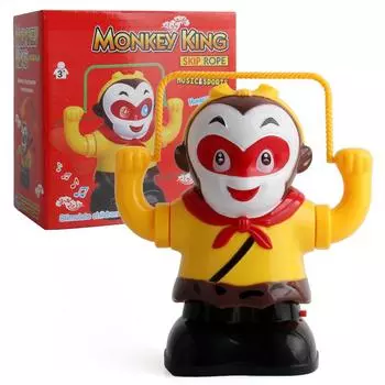 Электрическая скакалка, вспышка, музыкальная головоломка, мультяшная пластиковая игрушка-обезьянка