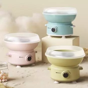 Электрическая сладкая сахарная вата DIY Мини-машина для производства хлопковой сахарной ваты Подарок на День детей Машина для приготовления зефира жёлтый