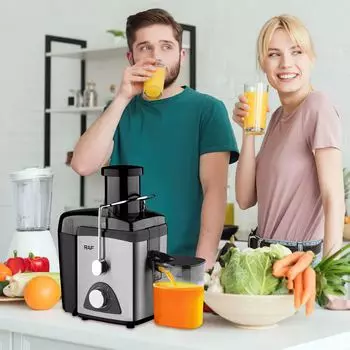 Электрическая соковыжималка 1000 Вт, широкий желоб для соковыжималки для цельных фруктов, экстрактор сочных овощей, фруктовый миксер, блендер с бутылкой EU жёлтый