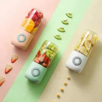 Электрическая соковыжималка 500 мл, портативный блендер для смузи с зарядкой от USB, миксер, белый