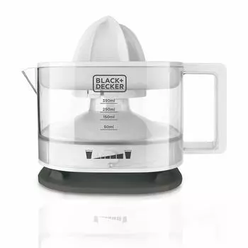 Электрическая соковыжималка Black & Decker BXCJ25E, белая, 25 Вт (350 мл)
