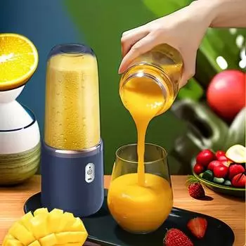 Электрическая соковыжималка с зарядкой через USB, соковыжималка, блендер, миксер, соковыжималка для фруктов, чашка для молочного коктейля blue-with lid