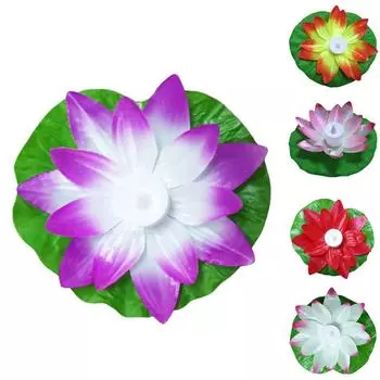 Электрическая свеча, светодиодная лампа желаний, садовый пруд, бассейн, поплавок для воды? Лампа с цветком лотоса оранжевый