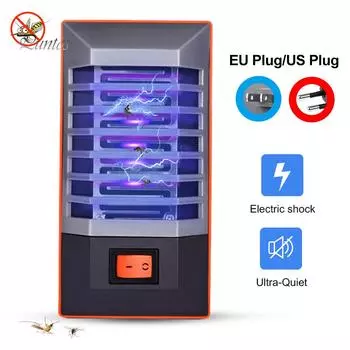 Электрическая светодиодная лампа с УФ-светом, противомоскитная лампа, ловушка для насекомых, ловушка для насекомых, репеллент *EU Plug серый
