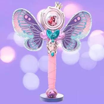 Электрическая светящаяся палочка, музыкальная, крылья бабочки, волшебная палочка, детская светящаяся палочка феи, игрушка для девочки, подарочная коробка