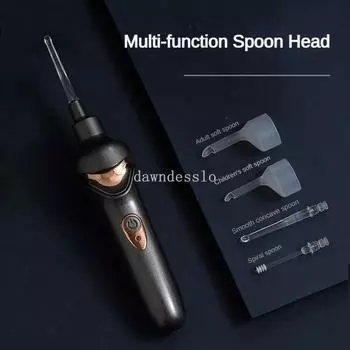 Электрическая светящаяся ушная палочка для детей и взрослых, USB перезаряжаемая вибрационная безболезненная вакуумная ушная палочка для удаления серы, инструмент для чистки ушей белый