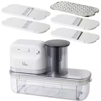 Электрическая терка для редиса толщиной 5 дюймов, 2 скорости [Yamazen] Слайсер, Терка, Слайсер, Терка, 1, Votre, Регулировка, Регулировки, Измельченный, Овощи, белый