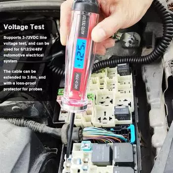 Электрическая тестовая ручка, биполярный тестер автомобильной проводки, цифровой ЖК-дисплей, автомобильный тестер мощности, 372 В, автомобиль разноцветный