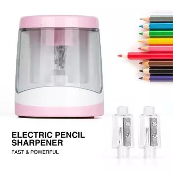 Электрическая точилка для карандашей Детская электрическая точилка для карандашей на батарейках Автоматическая беспроводная точилка розовый