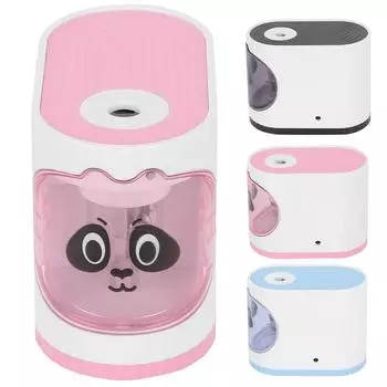 Электрическая точилка для карандашей Классная канцелярия с мультфильмами Автоматическая остановка для детей-художников Pink